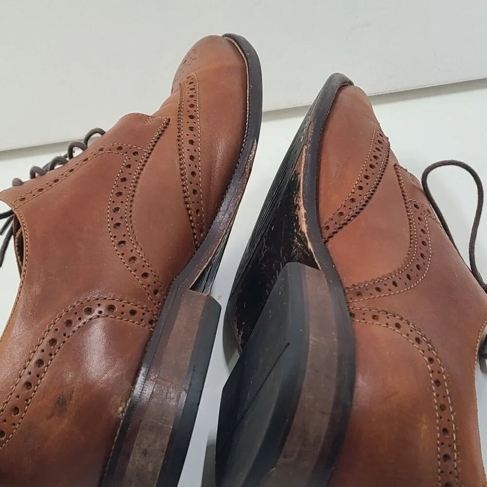 Cole Haan Harrison Grand OS Wingtip Dress Shoes Burnised British Tan Sz 11.5